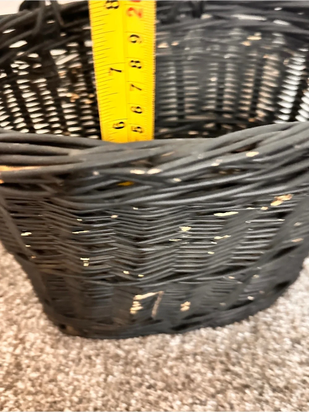 Wicker oval shaped painted basket